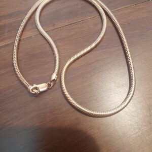 Sterling Sliver 925 Gold Tone Snake Chain Necklace